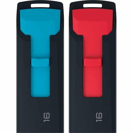 Emtec Flash Drive 16 GB C450 Slide, 2PK ECMMD16GC452P2